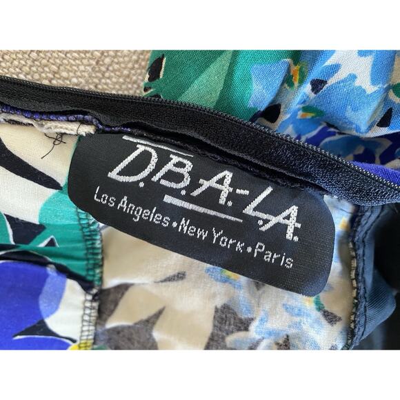 D.B.A. LA Bold Floral dress Bold Bright Fit flare skirt with tulle 11 (S/M) - Picture 11 of 15